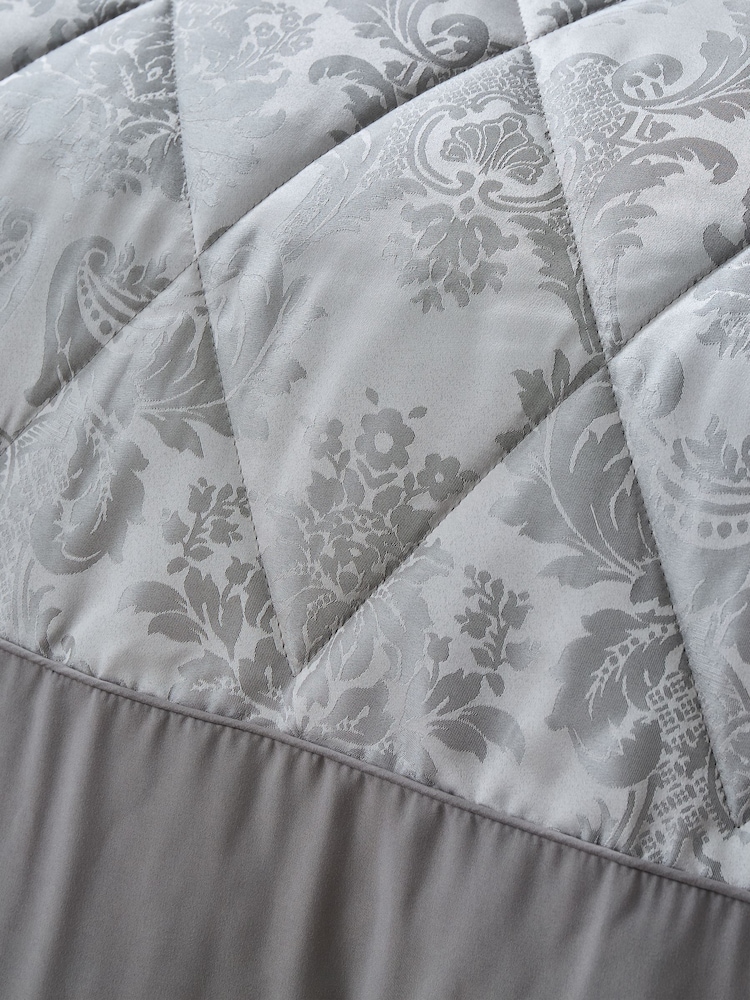 Catherine Lansfield Silver Damask Jacquard Bedspread - Image 2 of 3