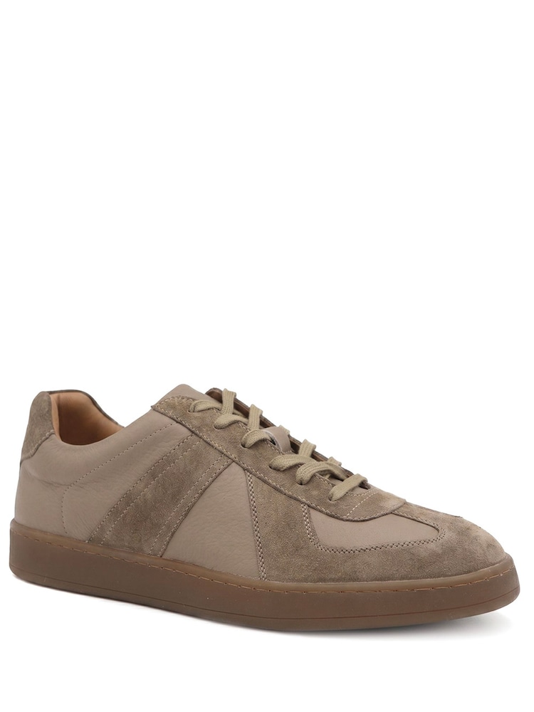 Jones Bootmaker Taupe Brown Santo Leather Trainers - Image 2 of 6 Jones Bootmaker Taupe Brown Santo Leather Trainers - Image 2 of 6