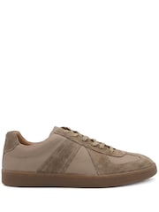Jones Bootmaker Taupe Brown Santo Leather Trainers - Image 4 of 6