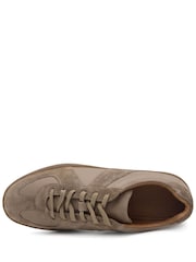Jones Bootmaker Taupe Brown Santo Leather Trainers - Image 5 of 6