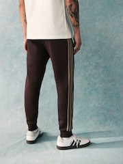 adidas Brown Essentials 3 Stripe Joggers - Image 3 of 4