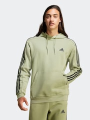 adidas Green Essentials Fleece 3-Stripes 100% Cotton Hoodie - Image 1 of 7