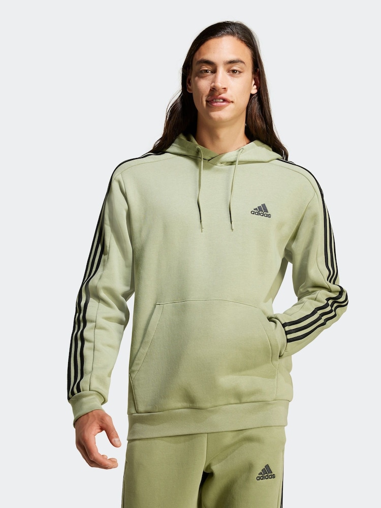 adidas Green Essentials Fleece 3-Stripes 100% Cotton Hoodie - Image 1 of 7