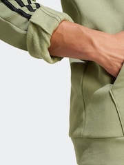 adidas Green Essentials Fleece 3-Stripes 100% Cotton Hoodie - Image 6 of 7