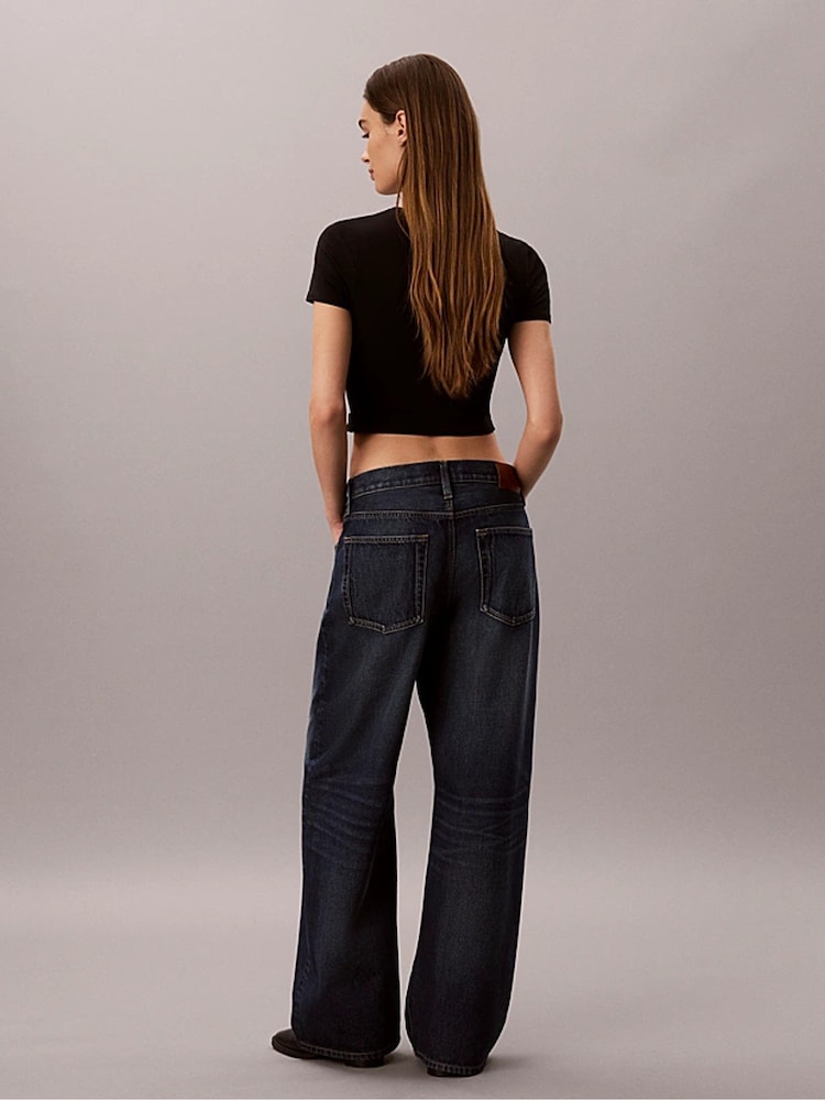 Calvin Klein Blue Low Rise Baggy Jeans - Image 6 of 6