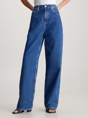Calvin Klein Blue Low Rise Baggy Jeans - Image 1 of 6