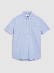 Light Blue Regular Fit Short Sleeve Oxford Shirt - Image 4 of 4