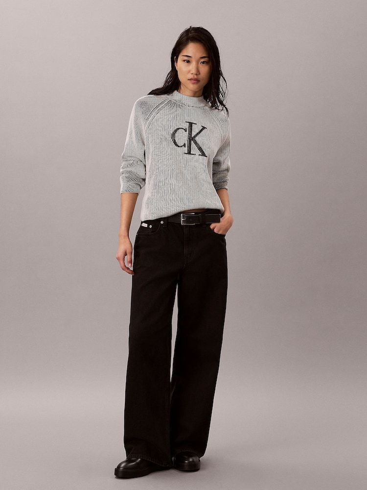 Calvin Klein monogram grafisk ribbet genser - Bilde 1 av 1