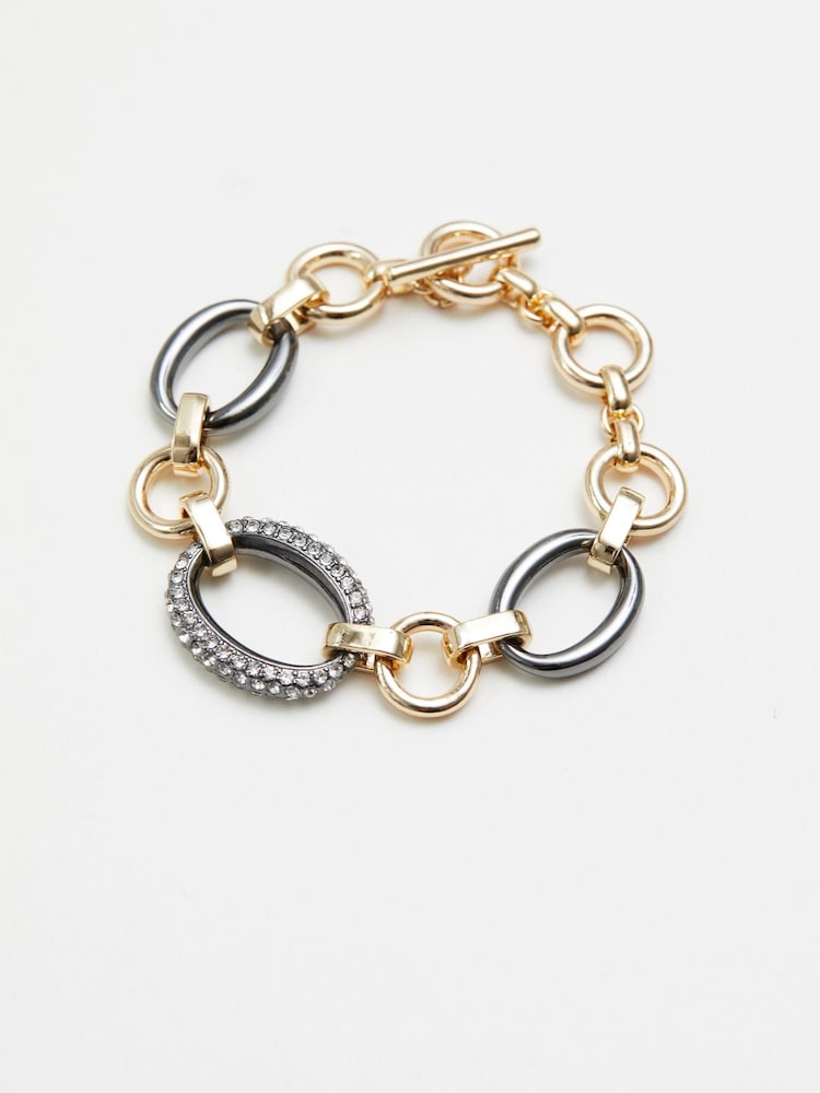 Mood Crystal und poliertes T-Bar-Armband​​​​​​​ - Bild 1 von 1