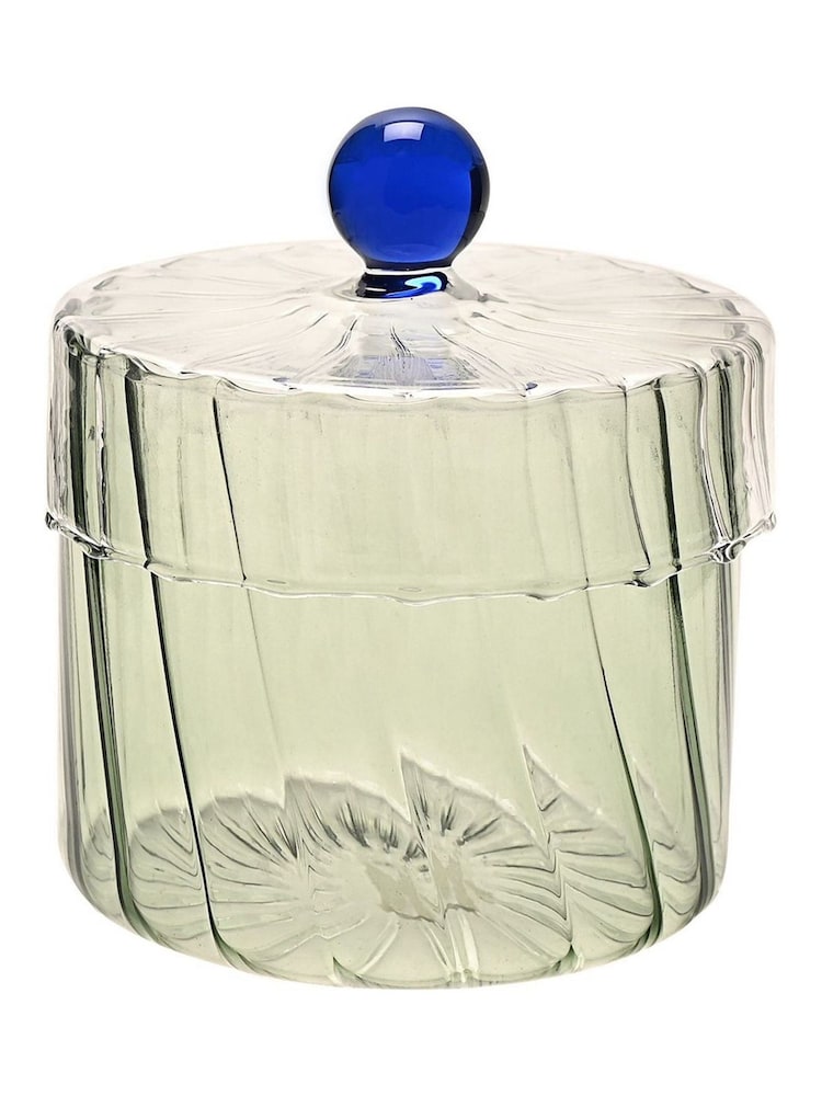 Widdop Green Handmade Coloured Glass Trinket Box - Image 1 of 4 Widdop Green Handmade Coloured Glass Trinket Box - Image 1 of 4