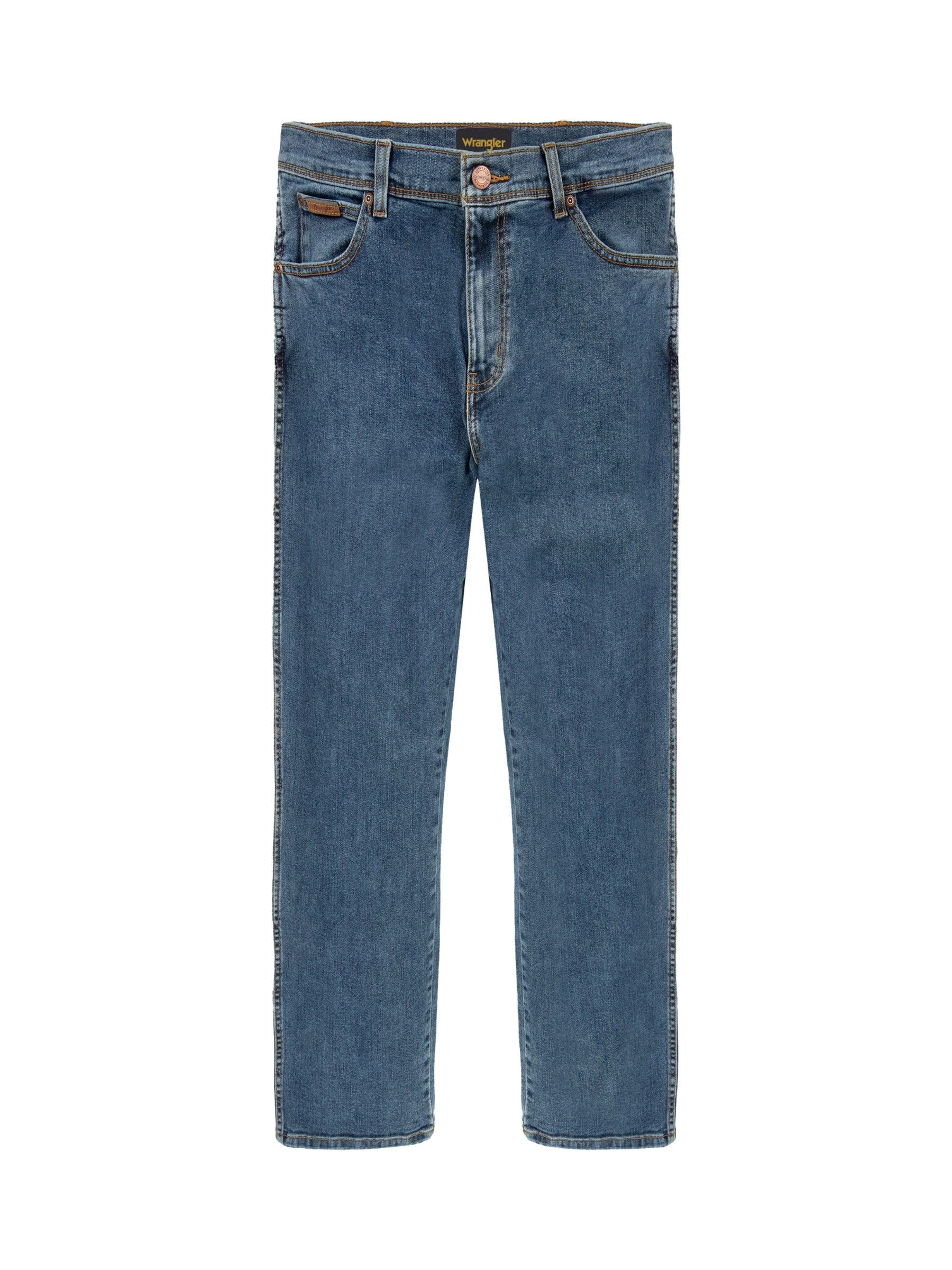Buy Wrangler Mid Wash Blue Straight Fit Texas Authentic Jeans from