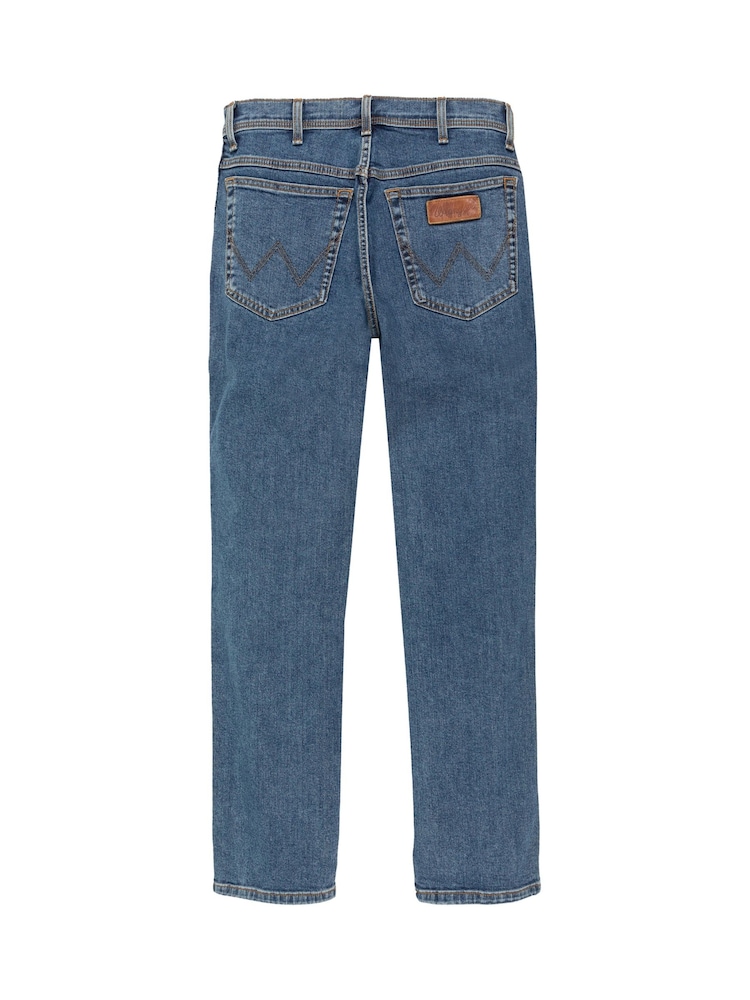 Wrangler Mid Wash Blue Straight Fit Texas Authentic Jeans - Image 8 of 8