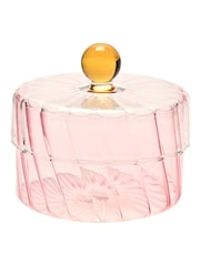 Widdop Pink Handmade Coloured Glass Trinket Box - Image 1 of 4