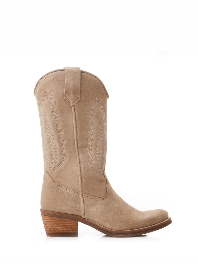 Natural - Botas estilo western con caña media y diseño en punta Fanntine de Moda in Pelle - Imagen 2 de 5 Natural - Botas estilo western con caña media y diseño en punta Fanntine de Moda in Pelle - Imagen 2 de 5