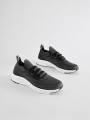 رمادي - حذاء رياضي محبوك - صورة 1 من 5