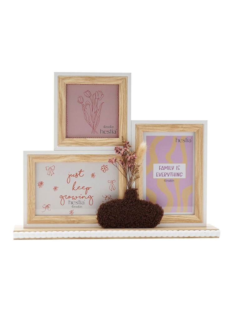 Widdop Brown 3 Frame Collage with Vase & Dried Flowers - Image 2 of 4 Widdop Brown 3 Frame Collage with Vase & Dried Flowers - Image 2 of 4