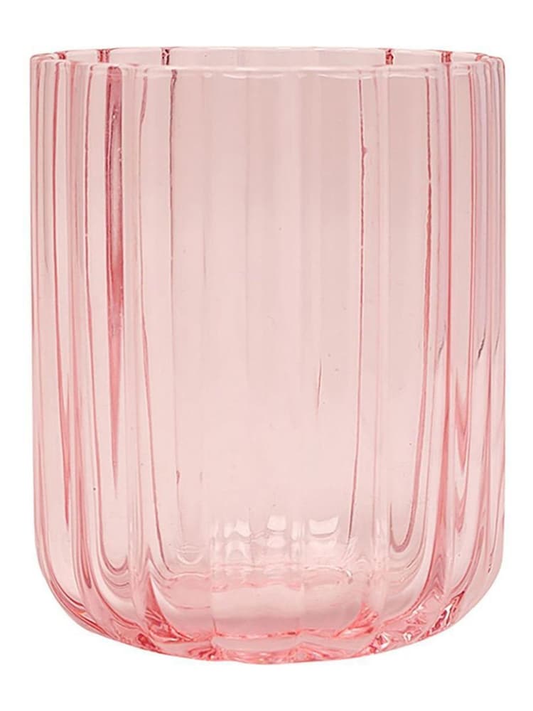 Widdop Set of 2 Pink Scalloped Glass Tumblers - Image 2 of 3 Widdop Set of 2 Pink Scalloped Glass Tumblers - Image 2 of 3