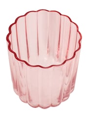Widdop Set of 2 Pink Scalloped Glass Tumblers - Image 3 of 3