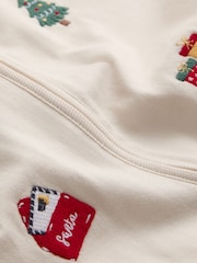 MORI Christmas Embroidered Soft Cotton Two Way Zip-Up Sleepsuit - Εικόνα 5 από 6