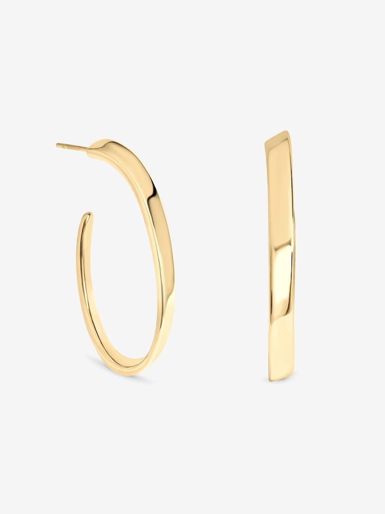 Inicio Gold Tone Large Oval Twist Hoops - Image 1 of 1 Inicio Gold Tone Large Oval Twist Hoops - Image 1 of 1