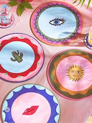 Eleanor Bowmer Set of 4 Pink/Blue/Green/Yellow Electric Coast Icon Corked Placemats - Image 1 of 4