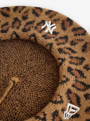 New Era Brown Leopard Beret New York Yankees Hat - Image 2 of 3