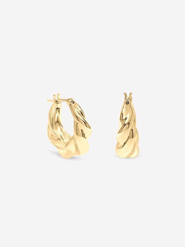 Inicio Gold Tone Fluid Twist Hoops - Image 1 of 1 Inicio Gold Tone Fluid Twist Hoops - Image 1 of 1