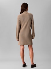 Calvin Klein Brown Relaxed Rib Mini Dress - Image 2 of 6