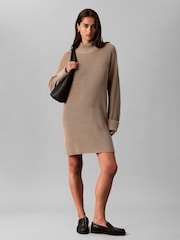 Calvin Klein Brown Relaxed Rib Mini Dress - Image 3 of 6
