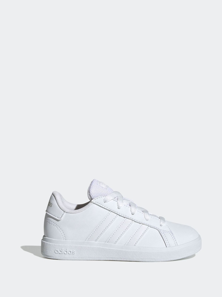 adidas White Grand Court Lace-Up Trainers - Image 1 of 8
