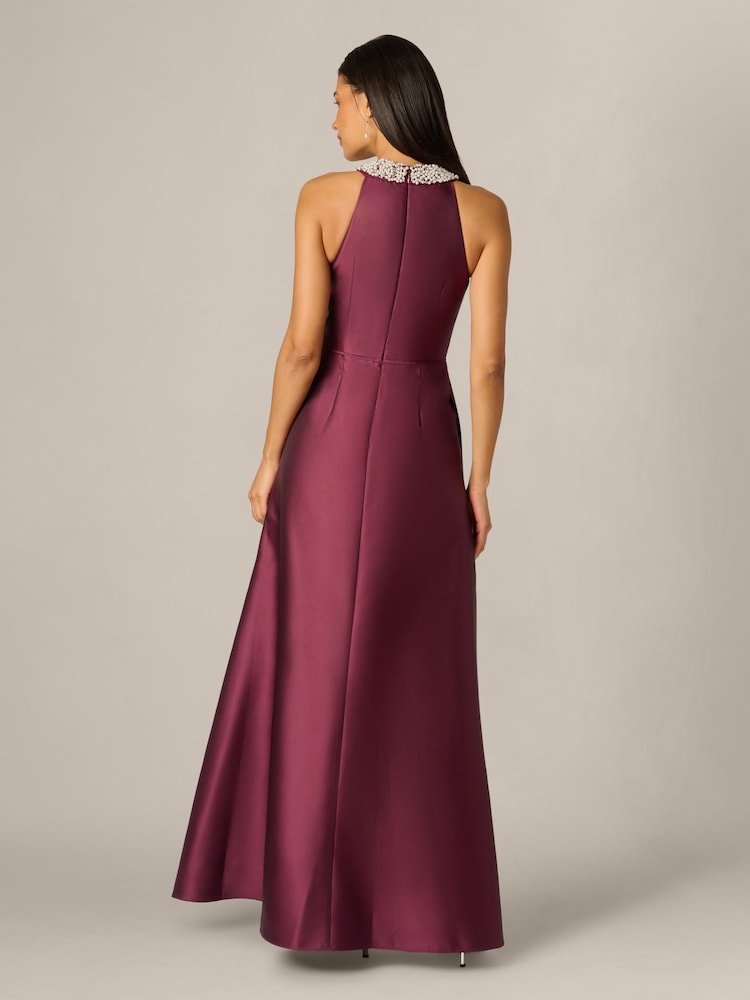 Adrianna Papell Red Embellished Mikado Gown - Image 2 of 6