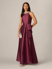 Adrianna Papell Red Embellished Mikado Gown - Image 4 of 6
