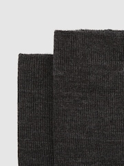 Reiss Charcoal Charlie Wool-Cotton Fine-Rib Socks - Image 3 of 3