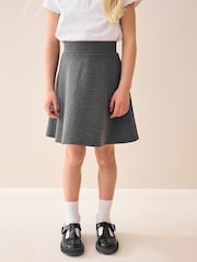Grey 1 Regular Length Pull-On Jersey Stretch School Skater Skirt (3-17yrs) - Image 1 of 6