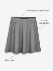 Grey 1 Regular Length Pull-On Jersey Stretch School Skater Skirt (3-17yrs) - Image 3 of 6
