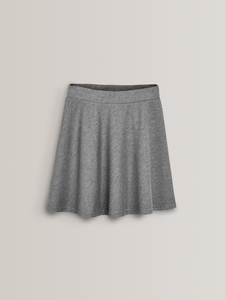 Grey 1 Regular Length Pull-On Jersey Stretch School Skater Skirt (3-17yrs) - Image 6 of 6