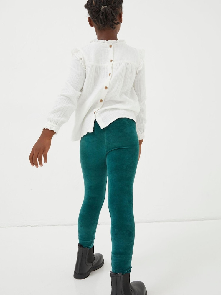 FatFace Green Velvet Leggings - Image 2 of 3