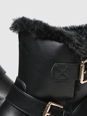 Schuh Black Aubrey Faux Fur Biker Boots - Image 4 of 4