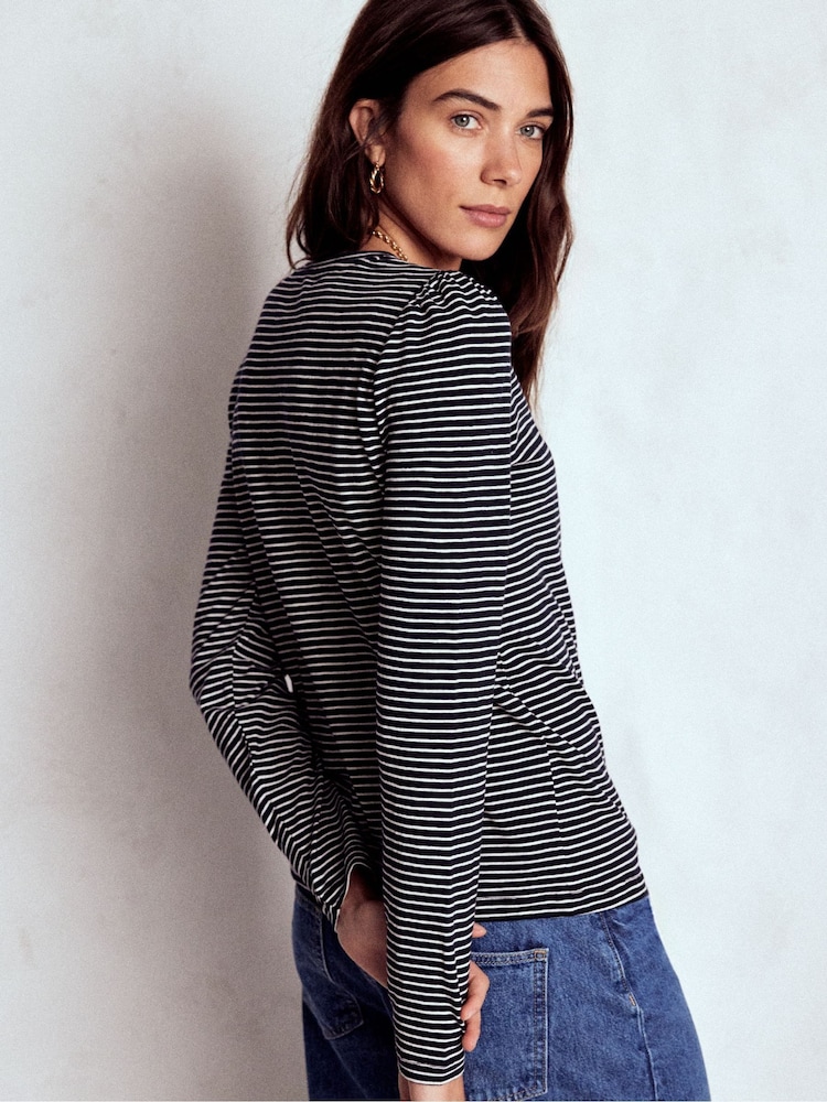 Boden Sophie Slub Long Sleeve Top - Slika 2 od 4