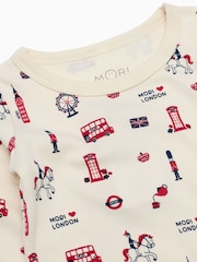 MORI Cream Supersoft London Print Pyjamas Set - Image 3 of 3