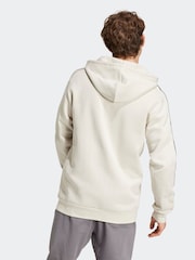 adidas Brown Essentials Fleece 3 Stripes Zip Up Hoodie - Image 2 of 7