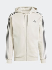 adidas Brown Essentials Fleece 3 Stripes Zip Up Hoodie - Image 7 of 7