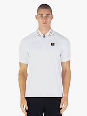 Luke 1977 White Luke 1977 Throop White Gold Zip Neck Polo Shirt - Image 1 of 7