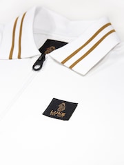 Luke 1977 White Luke 1977 Throop White Gold Zip Neck Polo Shirt - Image 6 of 7