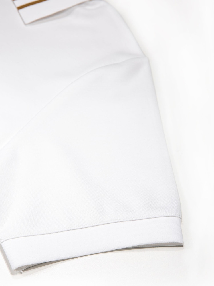 Luke 1977 White Luke 1977 Throop White Gold Zip Neck Polo Shirt - Image 7 of 7 Luke 1977 White Luke 1977 Throop White Gold Zip Neck Polo Shirt - Image 7 of 7