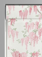 Laura Ashley Coral Pink Wisteria Made to Measure 100% Cotton Roman Blinds - Image 3 of 6