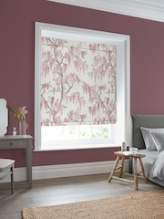 Laura Ashley Coral Pink Wisteria Made to Measure 100% Cotton Roman Blinds - Image 5 of 6