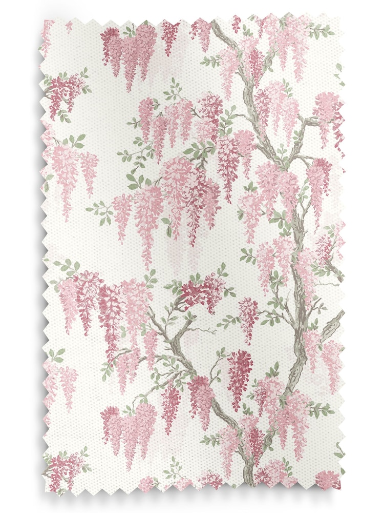 Laura Ashley Coral Pink Wisteria Made to Measure 100% Cotton Roman Blinds - Image 6 of 6