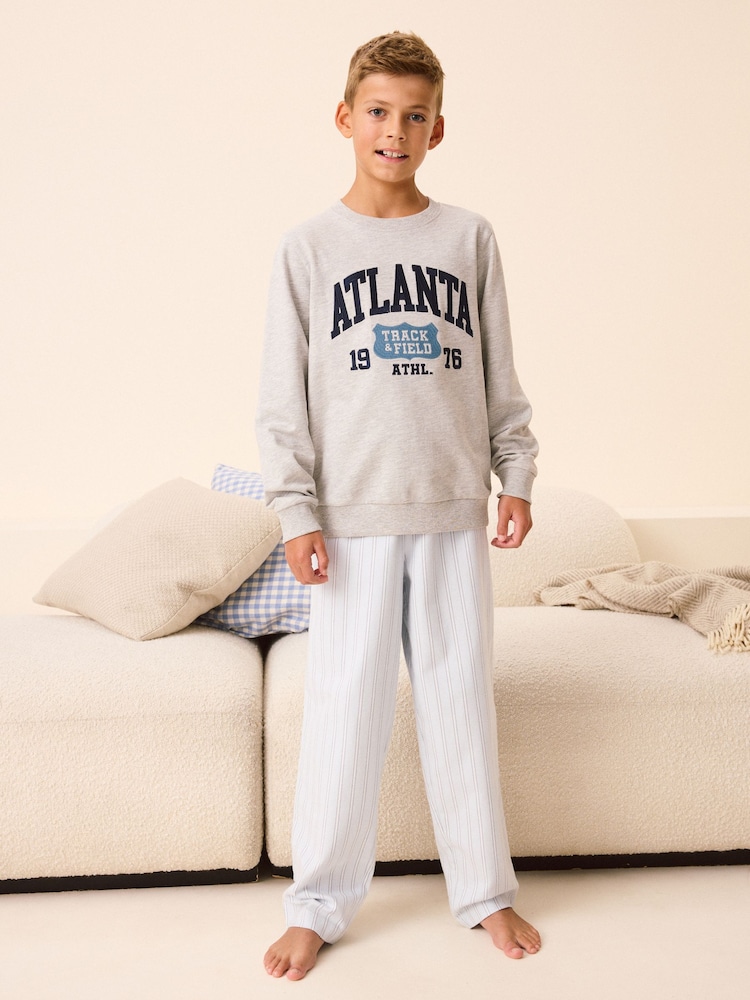 Blue Stripe - Single Woven Pyjamas (3-16yrs) - Image 1 of 10 Blue Stripe - Single Woven Pyjamas (3-16yrs) - Image 1 of 10