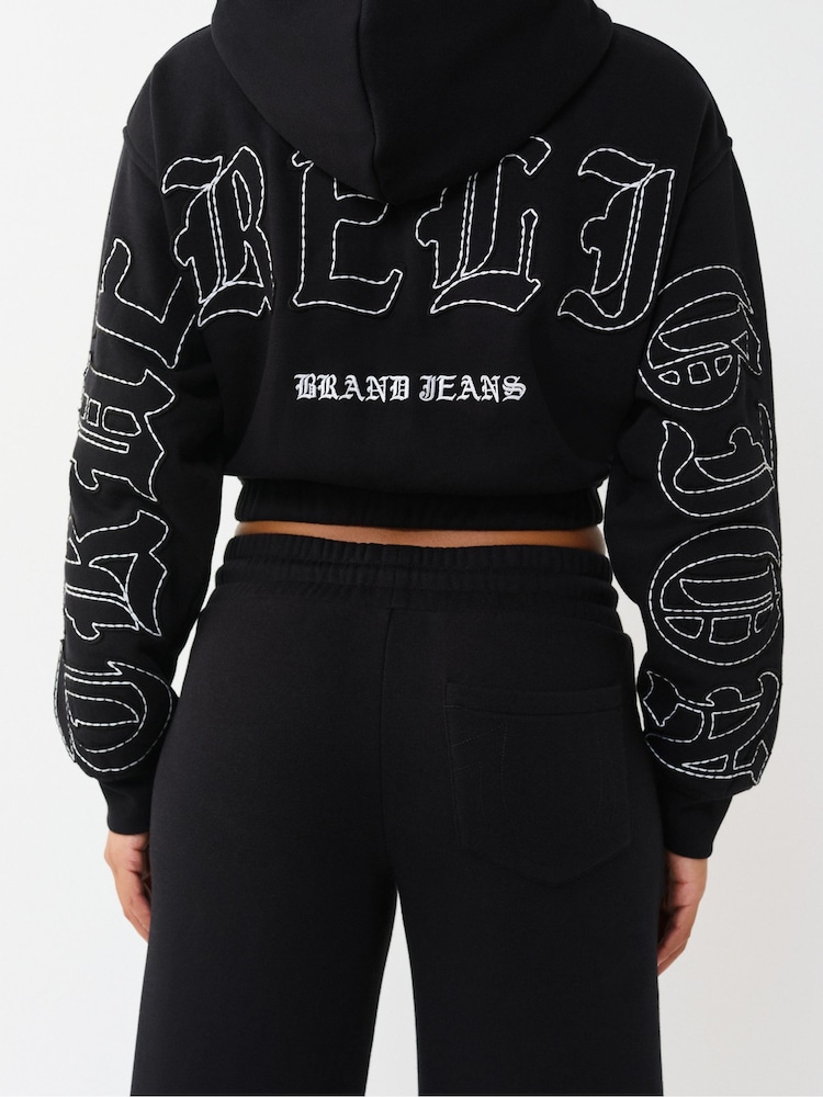 True Religion Black Applique Rlx Zip Up Hoodie - Image 2 of 4
